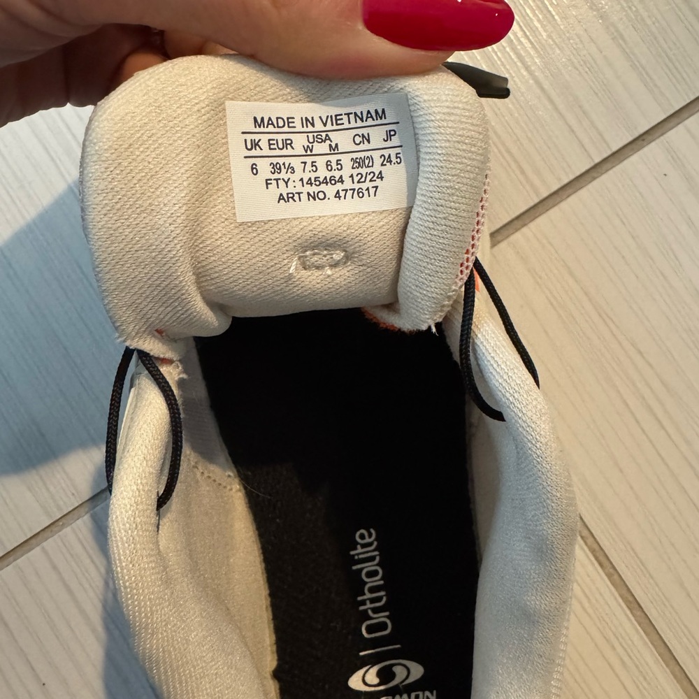 Salomon Athletic Sneakers in Cream and Coral - Picture 6 of 7